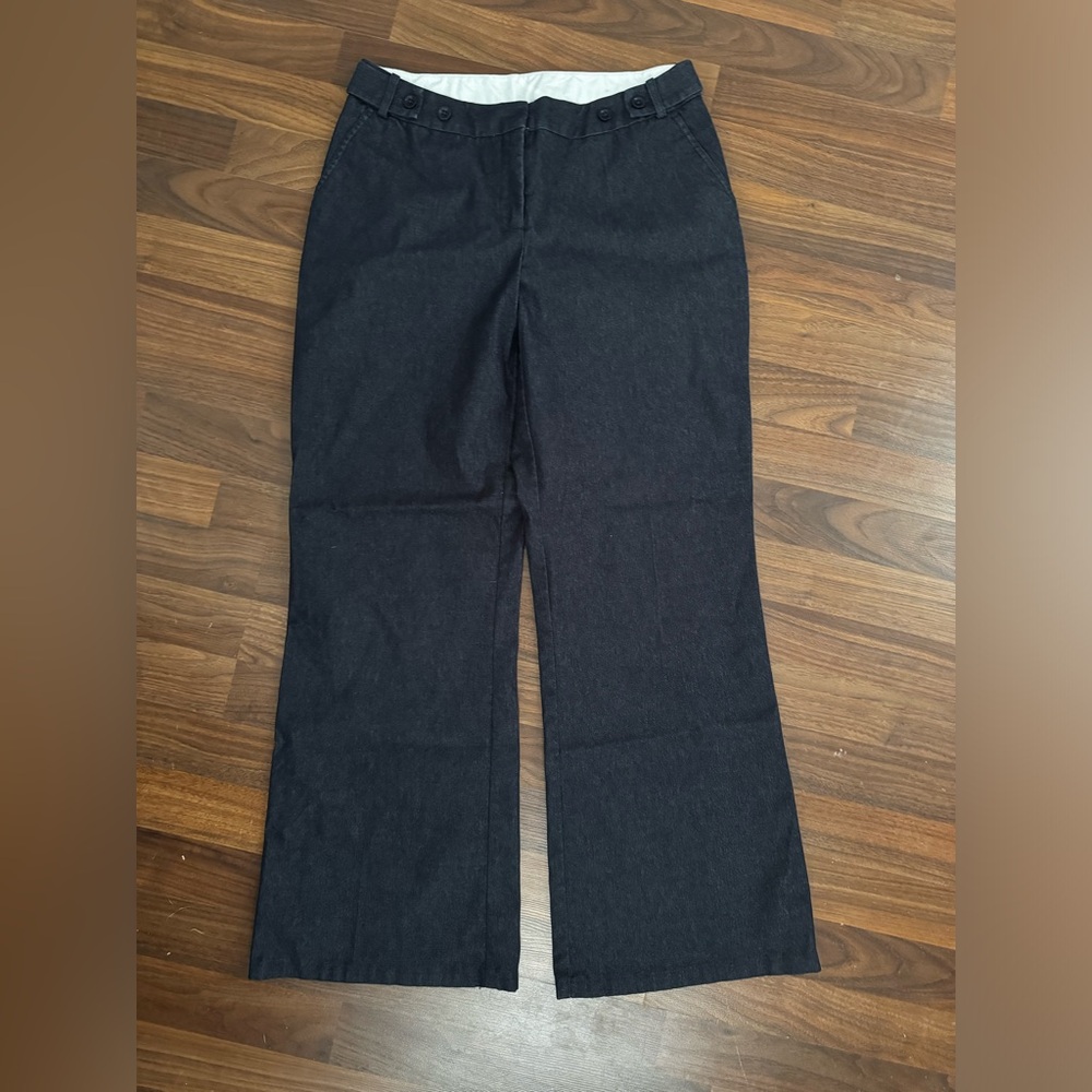 Worthington Curvy Fit wide leg charcoal gray pant. Size 6